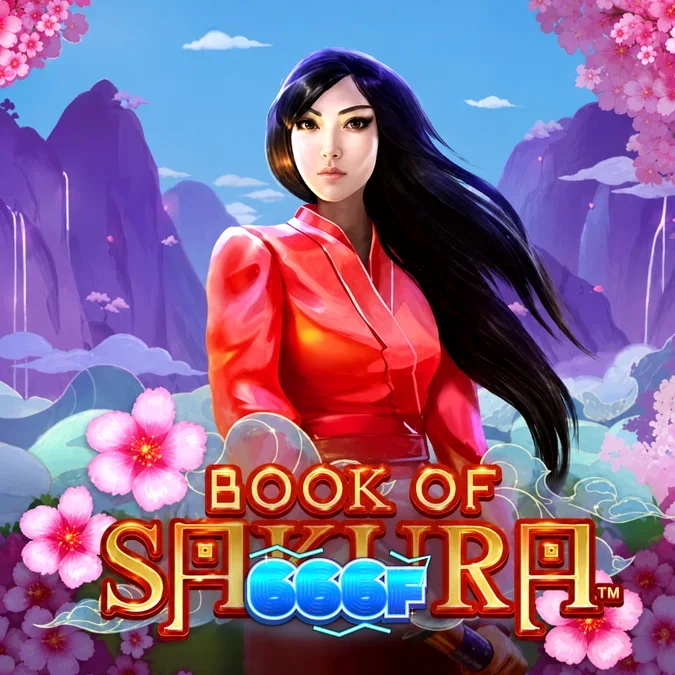 Tampilan visual slot Book of Sakura dengan latar belakang bunga sakura yang indah
